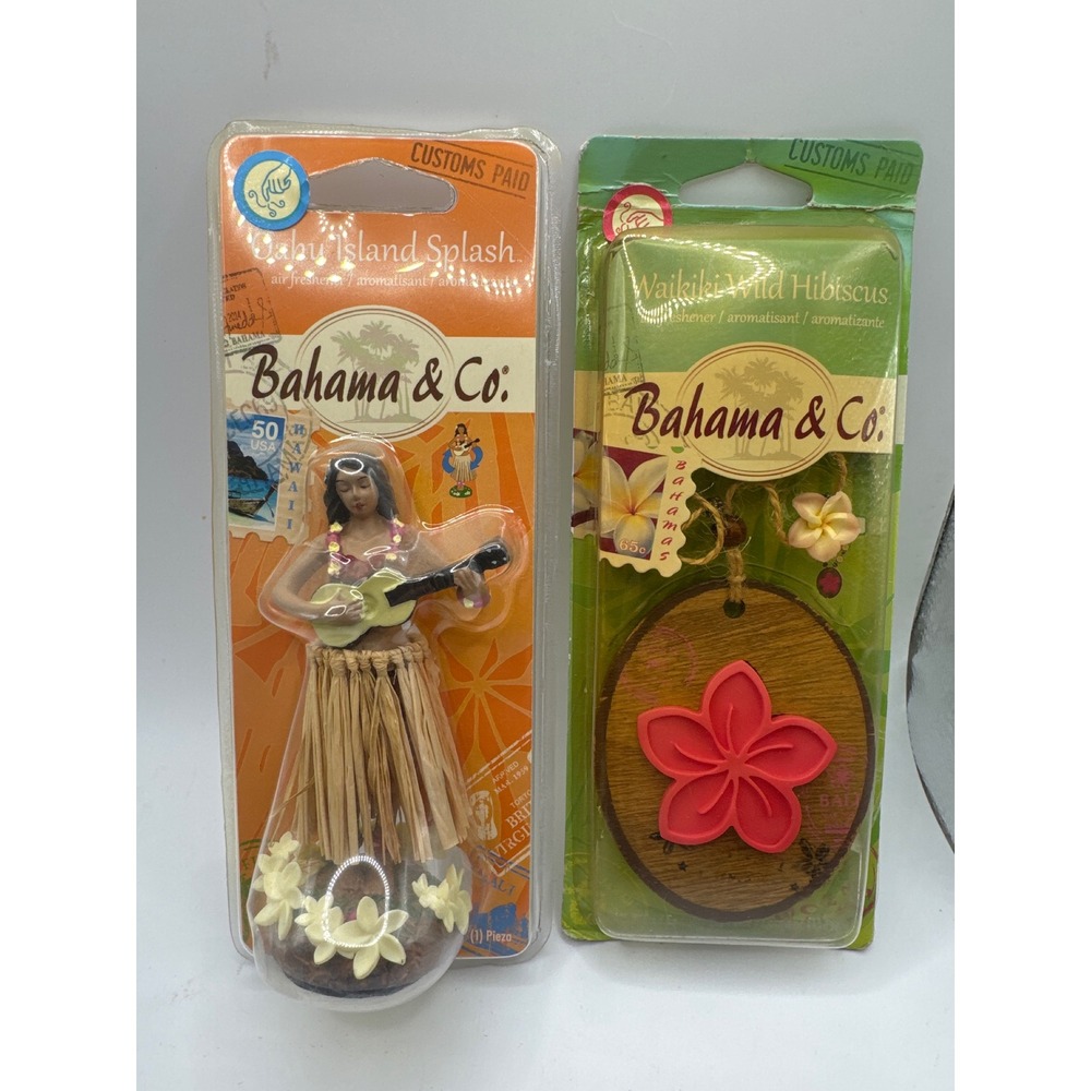 Bahama & Co Car Air Freshener Set Hula Girl & Waikiki Hibiscus Pendant